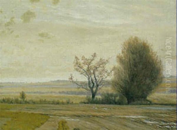 Efterarsmorgen, Rye Station Oil Painting by Vilhelm Kyhn