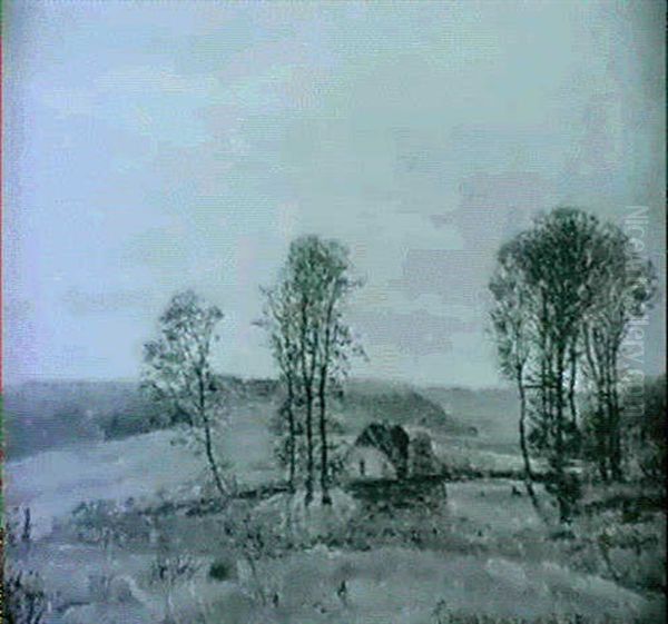 Landskab Med Vid Udsigt Mellem Traeer Oil Painting by Vilhelm Peter Karl Kyhn