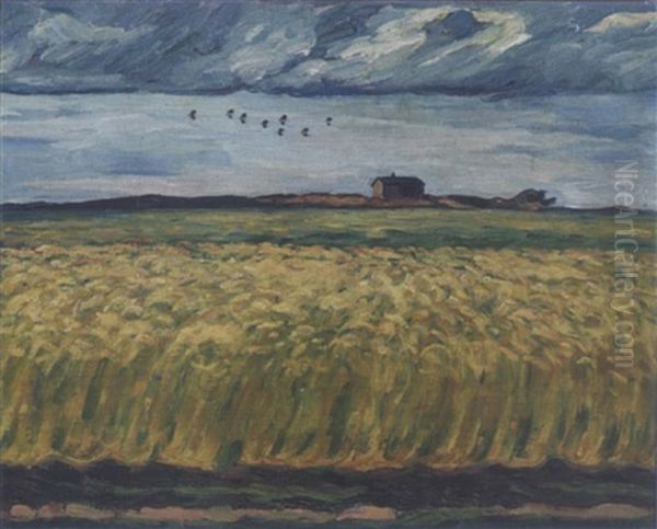 Kornfeld Vor Der Hohe Oil Painting by Wilhelm Laage
