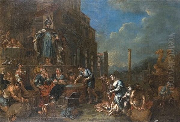 Audience By Caliph Oil Painting by Pieter Jacobsz. van Laer