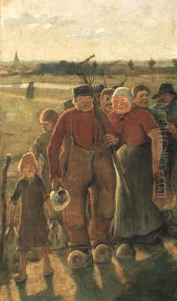Un Matin Oil Painting by Eugene Jules Joseph Laermans