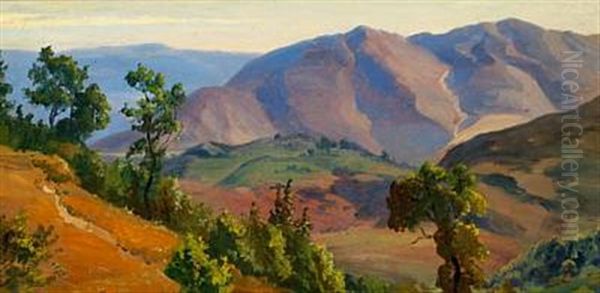 View Of The Sabine Hills Oil Painting by Thorald Laessoe