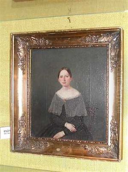 Portraet Af Geskel Solomon Siddende I Kjole Med Hvid Tylskrave Oil Painting by Thorald Laessoe