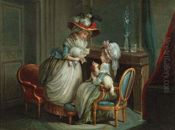 La Visite Des Animaux Oil Painting by Niklas Lafrensen the Younger