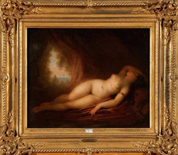 Jeune Fille Nue Endormie Dans Une Grotte Oil Painting by Louis Jean Francois Lagrenee