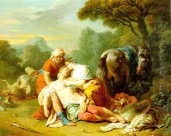 Tancred And Erminia Oil Painting by Louis Jean Francois Lagrenee
