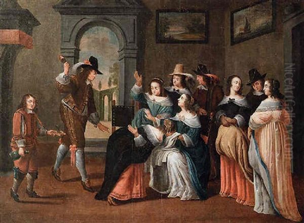 Lo Sculaccione Oil Painting by Christoffel Jacobsz. Van Der Lamen