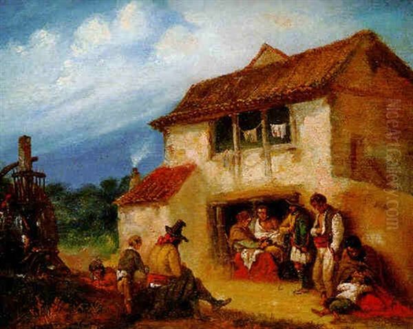 Escena Andaluza Oil Painting by Francisco Lameyer