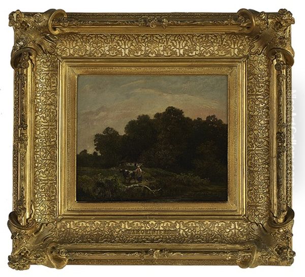 La Vacheuse Oil Painting by Jean Pierre Francois Lamoriniere