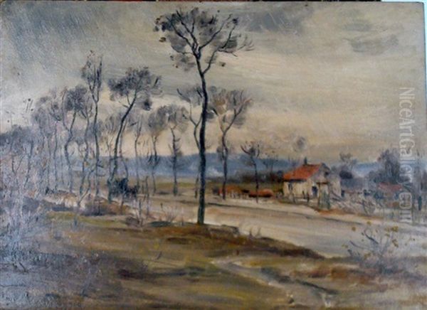 Maison Au Bord Du Chemin Oil Painting by Pierre (Desire Eugene) Franc Lamy