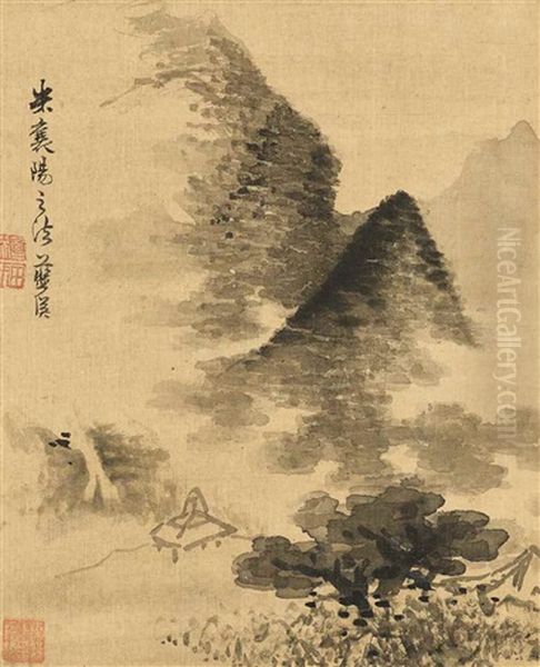 Landscape In The Style Of Mi Fu Oil Painting by  Lan Ying