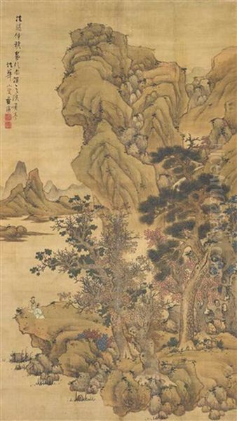 Resting Under Mountains And Trees Oil Painting by Lan Ying