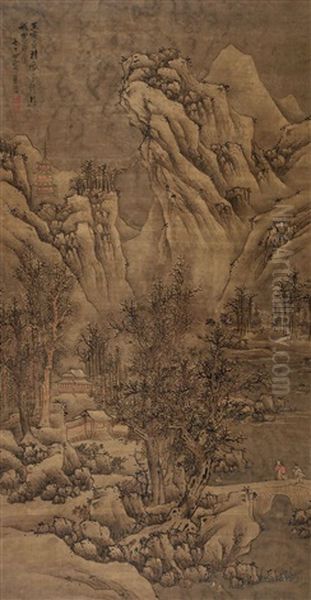 Snowy Mountain Oil Painting by  Lan Ying