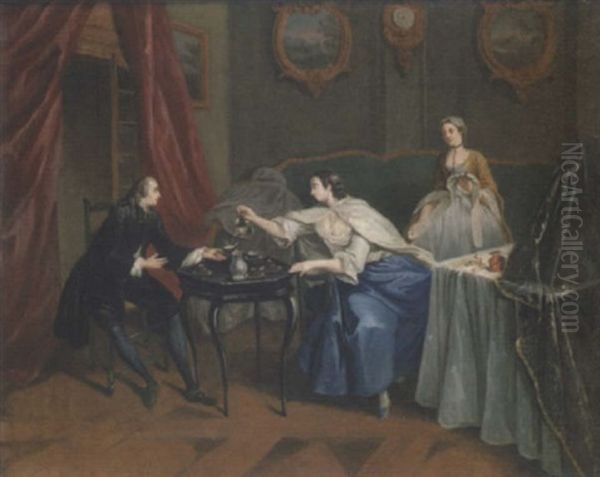 Morning Oil Painting by Nicolas Lancret