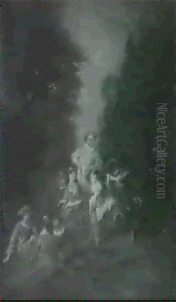Assemblee Dans Un Parc Oil Painting by Nicolas Lancret