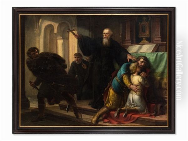 The Murder Of The Prince Oil Painting by Charles Landseer