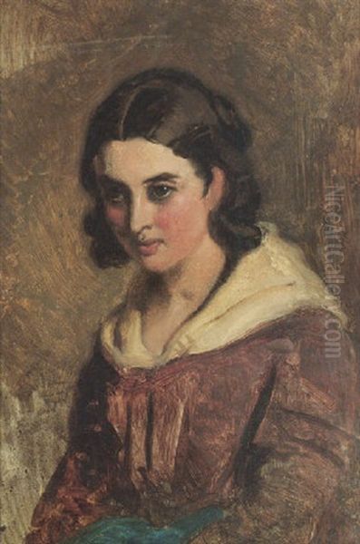 A Highland Maiden Oil Painting by Sir Edwin Henry Landseer