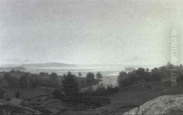 Marshes, Annisuqam, Mass. Oil Painting by Fitz Henry Lane
