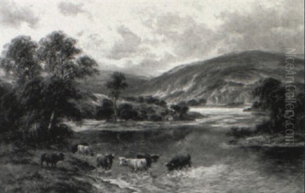 The Valley Of The River Wye Oil Painting by William Langley
