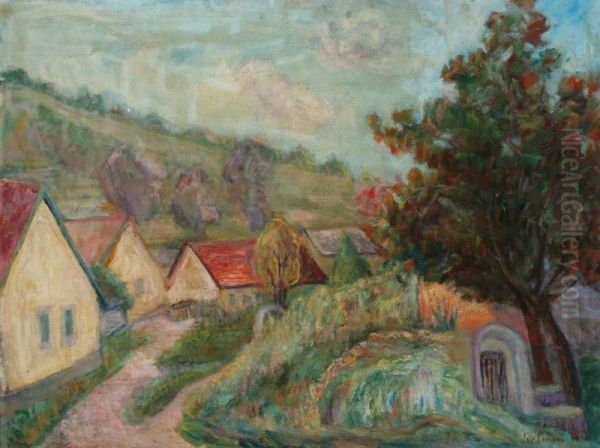 Borospince Oil Painting by Viktor Belanyi