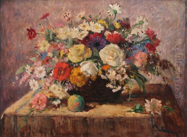 Csendelet Oil Painting by Viktor Belanyi