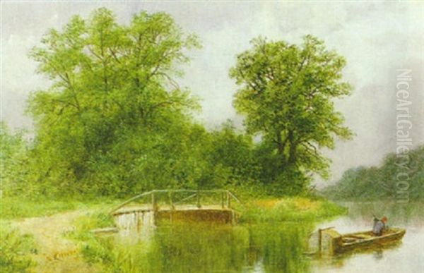 Am Flusufer Oil Painting by Andre Lans