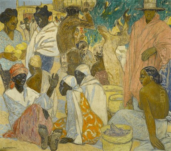Tulear, Madagascar Oil Painting by Fernand Lantoine