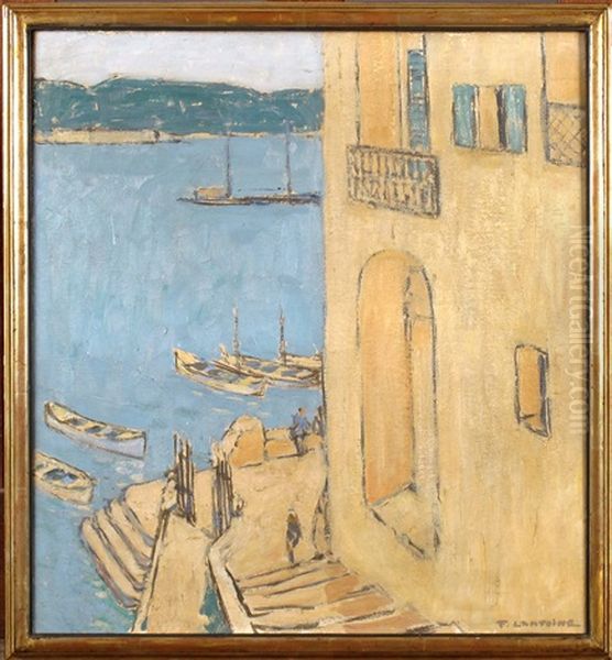Villefranche Oil Painting by Fernand Lantoine