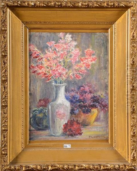 Vases De Fleurs Oil Painting by Fernand Lantoine