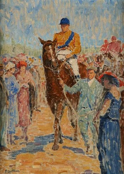 Le Jockey Au Depart Oil Painting by Fernand Lantoine