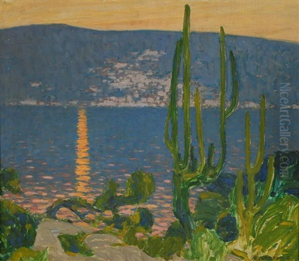 Coucher De Soleil En Somalie Oil Painting by Fernand Lantoine