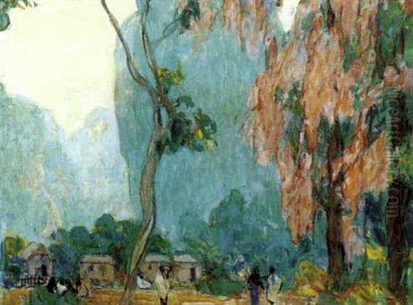 Village Africain Oil Painting by Fernand Lantoine