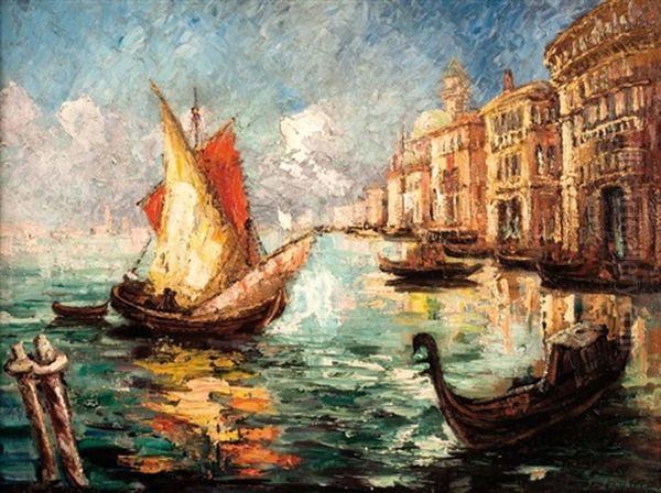 Venise Oil Painting by Georgi Alexandrovich Lapchine
