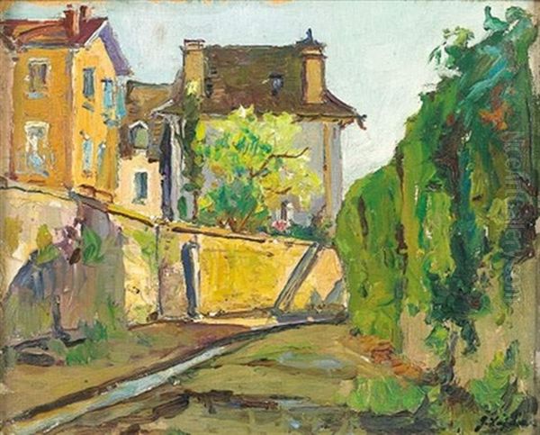 Vue De Village Oil Painting by Georgi Alexandrovich Lapchine