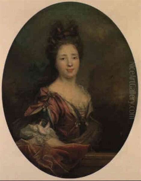 Portrait Of Marie Francoise Louise Therese Humbert Oil Painting by Nicolas de Largilliere