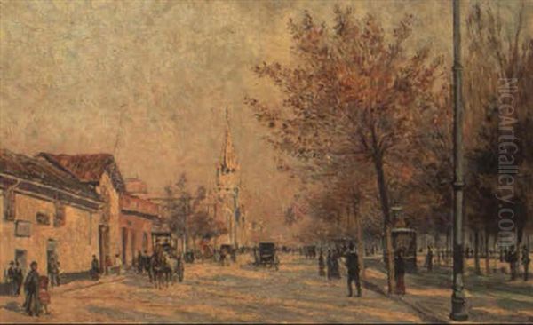 Santiago Oil Painting by Fernando Laroche