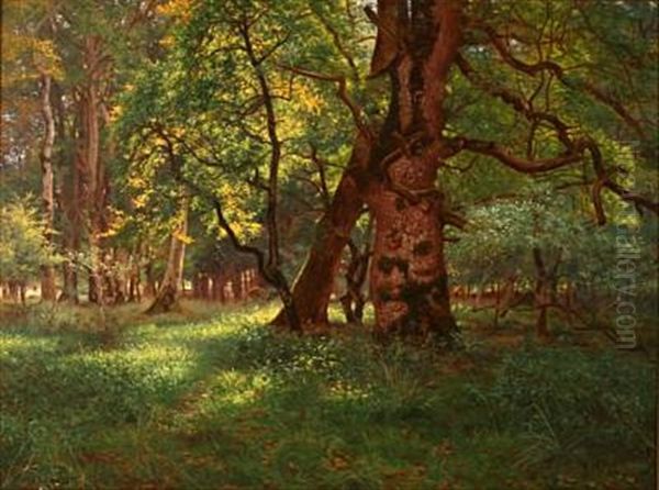 Sommerdag Oil Painting by Adolf Alfred Larsen