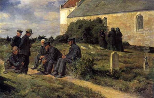 Sondag Formiddag Oil Painting by Knud Erik Larsen