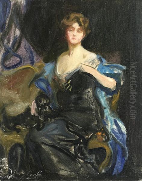 Preparatory Sketch For A Portrait Of A Lady Oil Painting by Philip Alexius De Laszlo