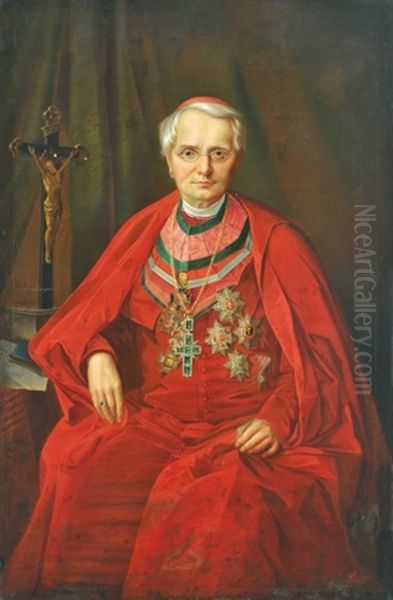Church Leader's Portrait Oil Painting by Philip Alexius De Laszlo
