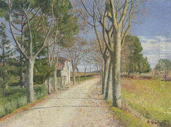 La Route De Cailhau Vers Cailhavel Oil Painting by Achille Lauge