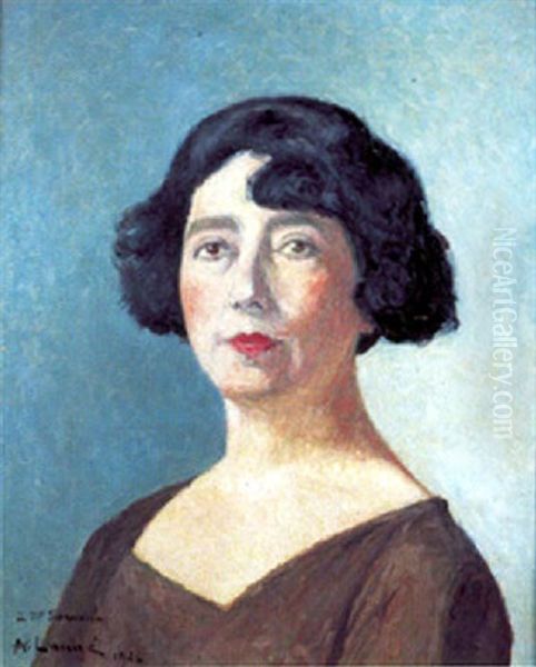 Portrait De Femme Oil Painting by Achille Lauge