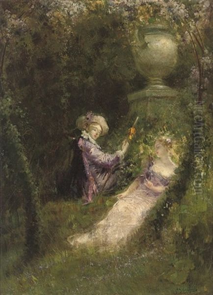 In The Garden Of Love Oil Painting by Paul Albert Laurens
