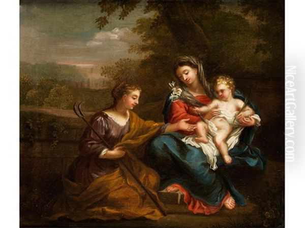 Madonna Mit Kind Und Heiliger Oil Painting by Filippo Lauri