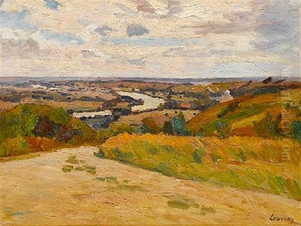 Campagne A Vetheuil Oil Painting by Abel Louis Alphonse Lauvray