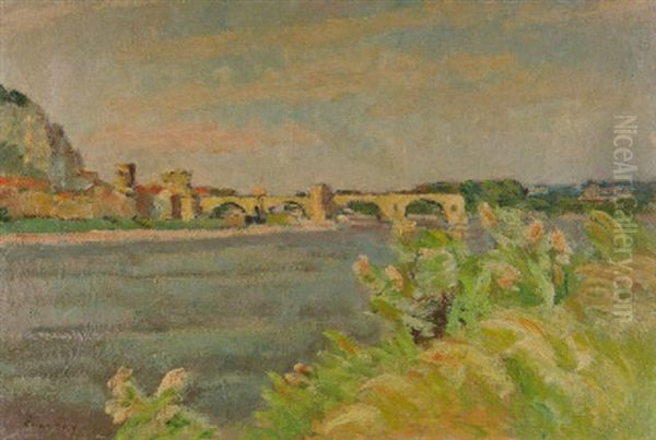 Puente De Avignon Oil Painting by Abel Louis Alphonse Lauvray