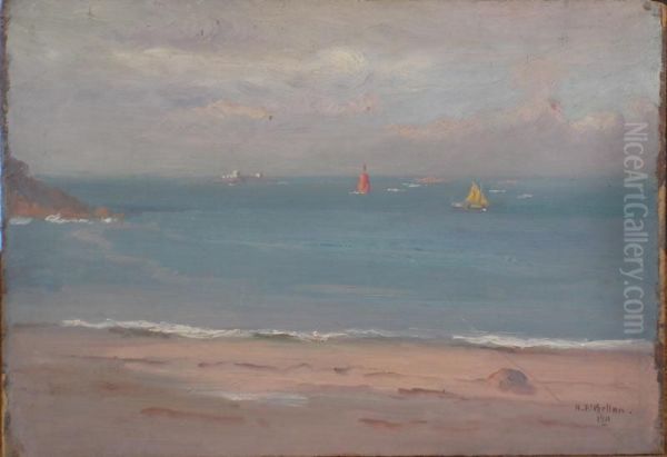 La Plage Et La Balise Oil Painting by Ferdinand Bellan