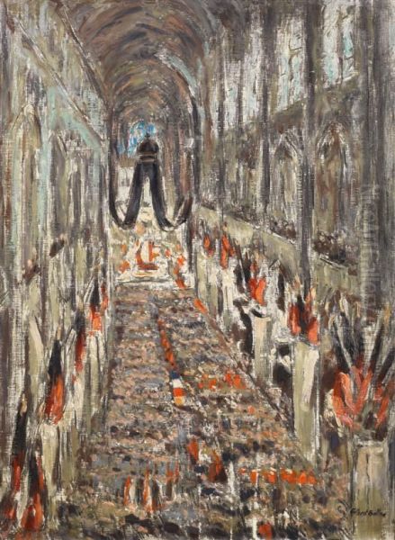 Ceremonie De La Translation Du Corps Du Marechal Foch Aux Invalides Oil Painting by Gilbert Louis Bellan