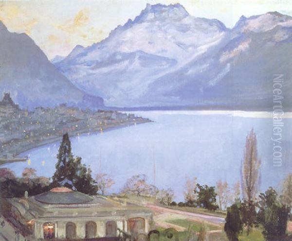 Evening, Montreux Oil Painting by John Lavery