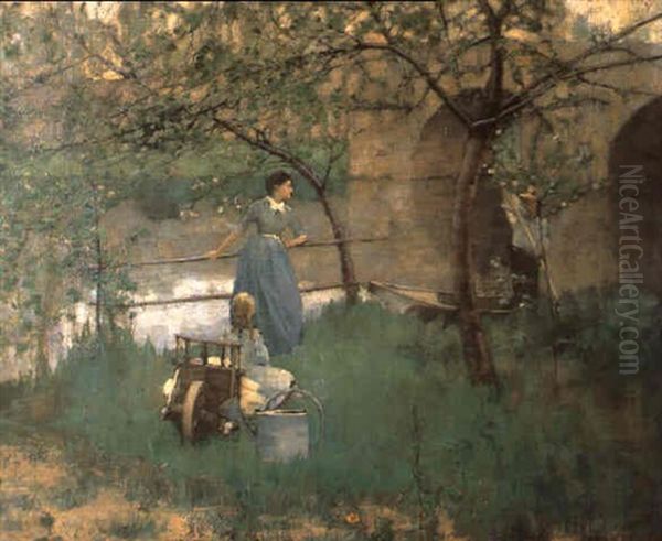 On The Loing Oil Painting by John Lavery